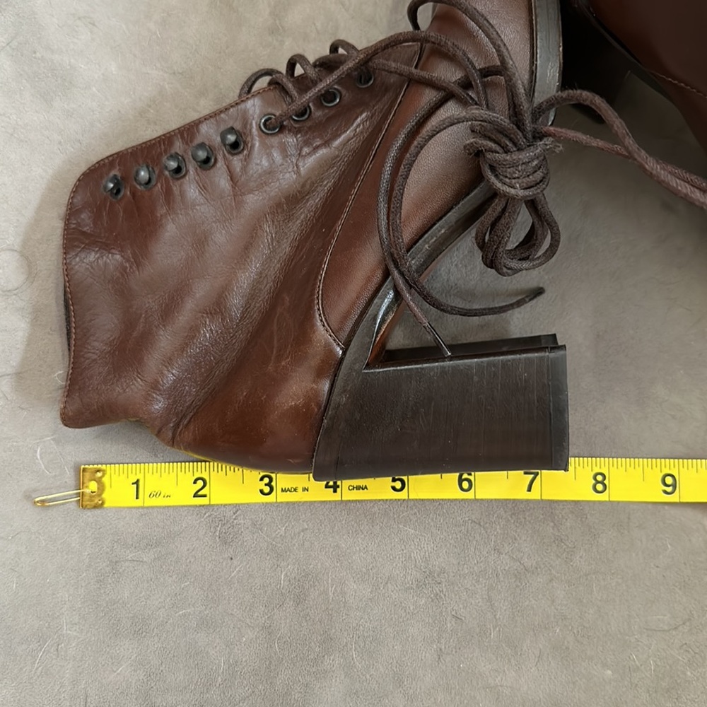 Joan Halpern booties in dark brown leather with lace ups - Picture 14 of 15